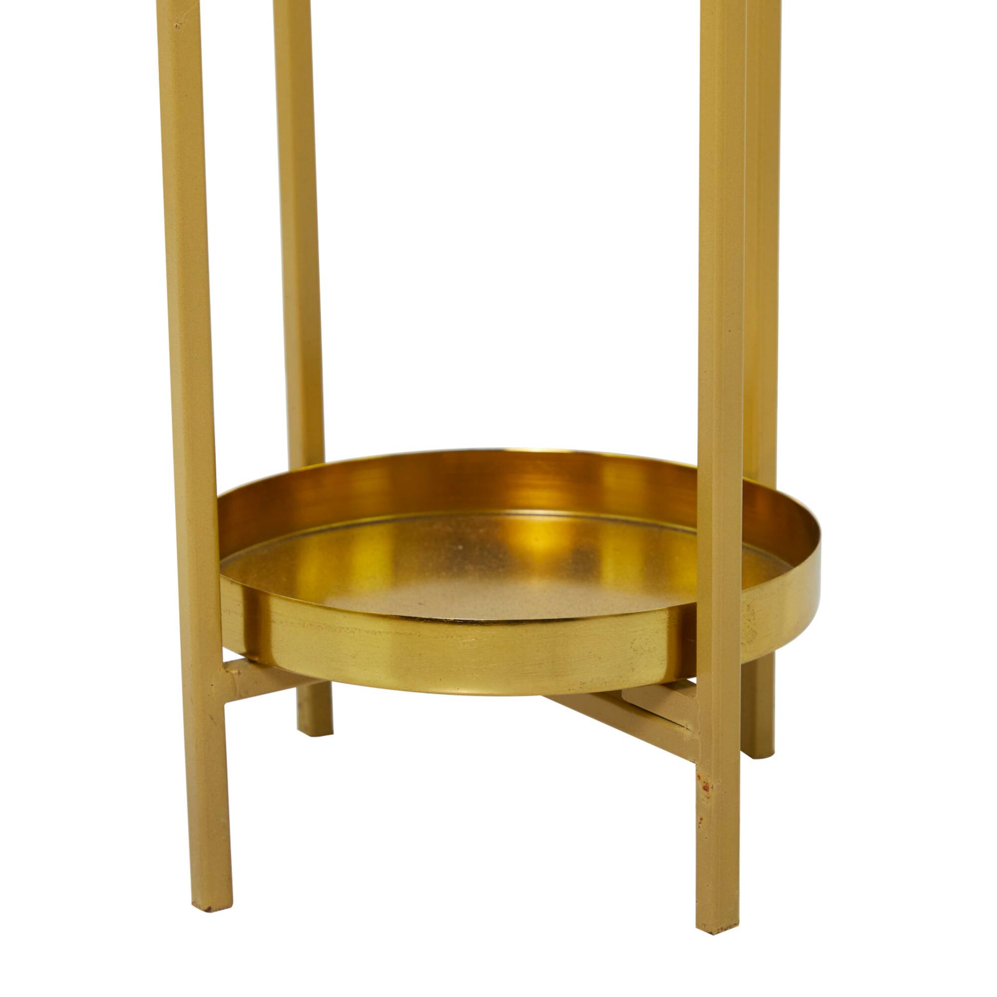 CosmoLiving by Cosmopolitan Gold Metal Planter with Removable Stand Set